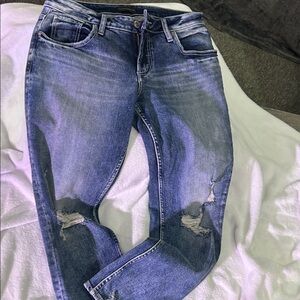 Silver Jeans Blue Distressed Boyfriend Jeans